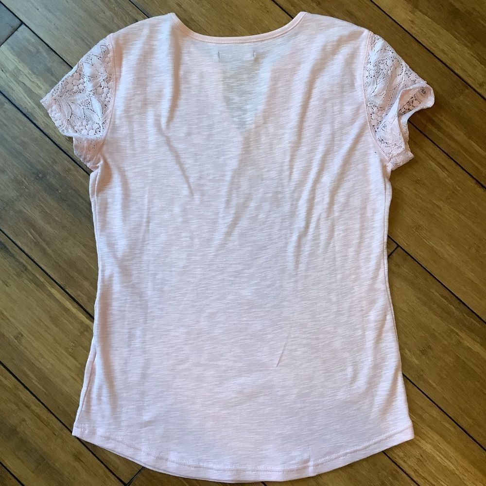 Chaps Soft Pink Henley Style Top - Picture 5 of 5